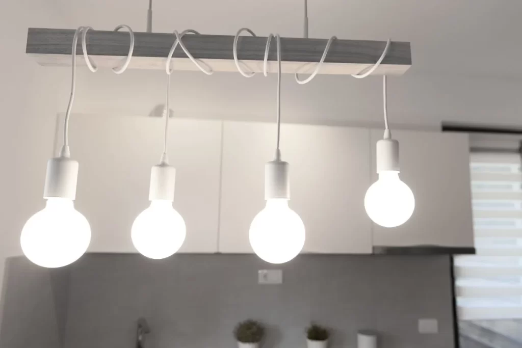 Isla de cocina iluminada con led lighting