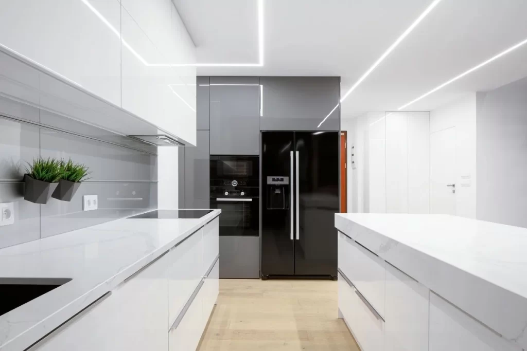 Cocina moderna con varios tipos de led lighting